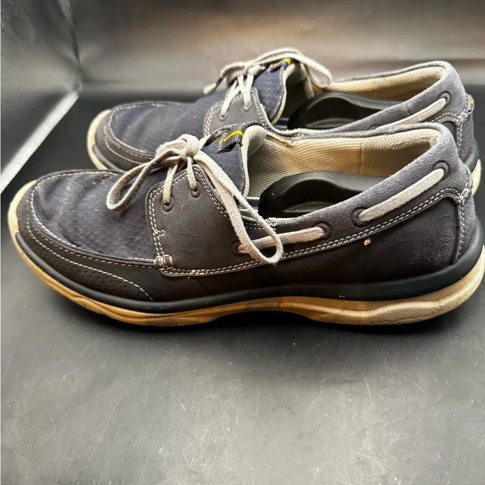 Clarks Gray Fabric Lace Up Boat Deck Shoes Cloudstepper 26125155 Men’s 12